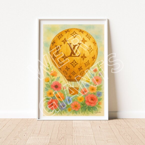 24x36 Luxury Louis Vuitton Hot Air Balloon Art Print - Picture 1 of 3